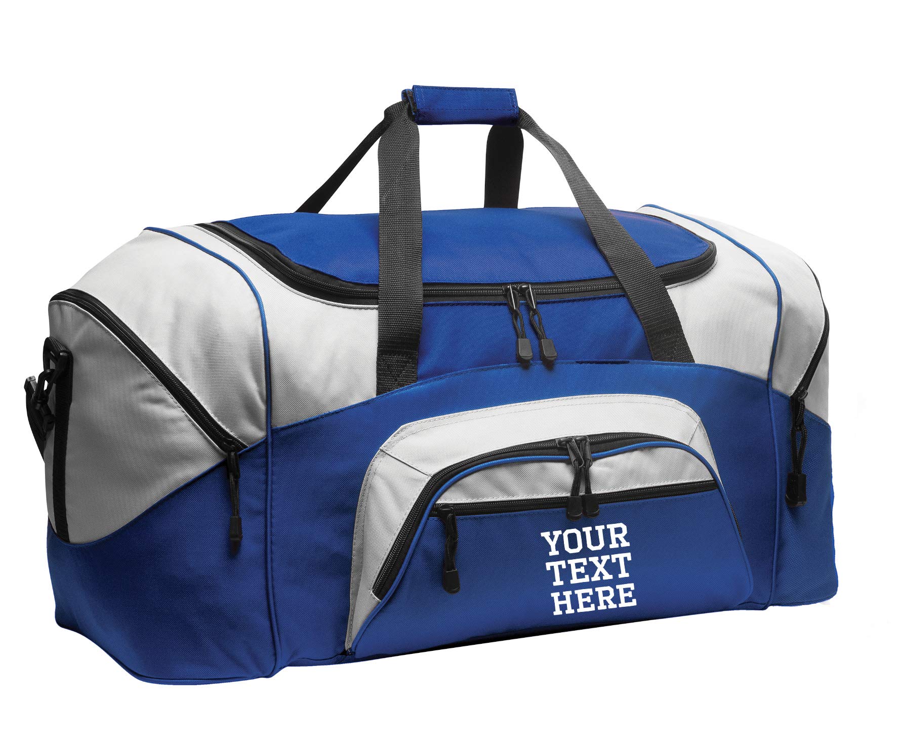 Custom Sport Duffel Bag for Men Women (Standart Colorblock) - Add Your Name - Personalized Weekender Bag for Gym, Overnight, Travel