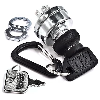 HD Switch Starter Ignition Key Switch Replaces 25 099 02-S, 25 099 04-S 2509902-S 2509904-S 2509902S 2509904S Fits Kohler CH11 CH12.5 CH14 CH18 CH20 - Ultimate Protection Upgrade w/ 2 Keys & Carabiner
