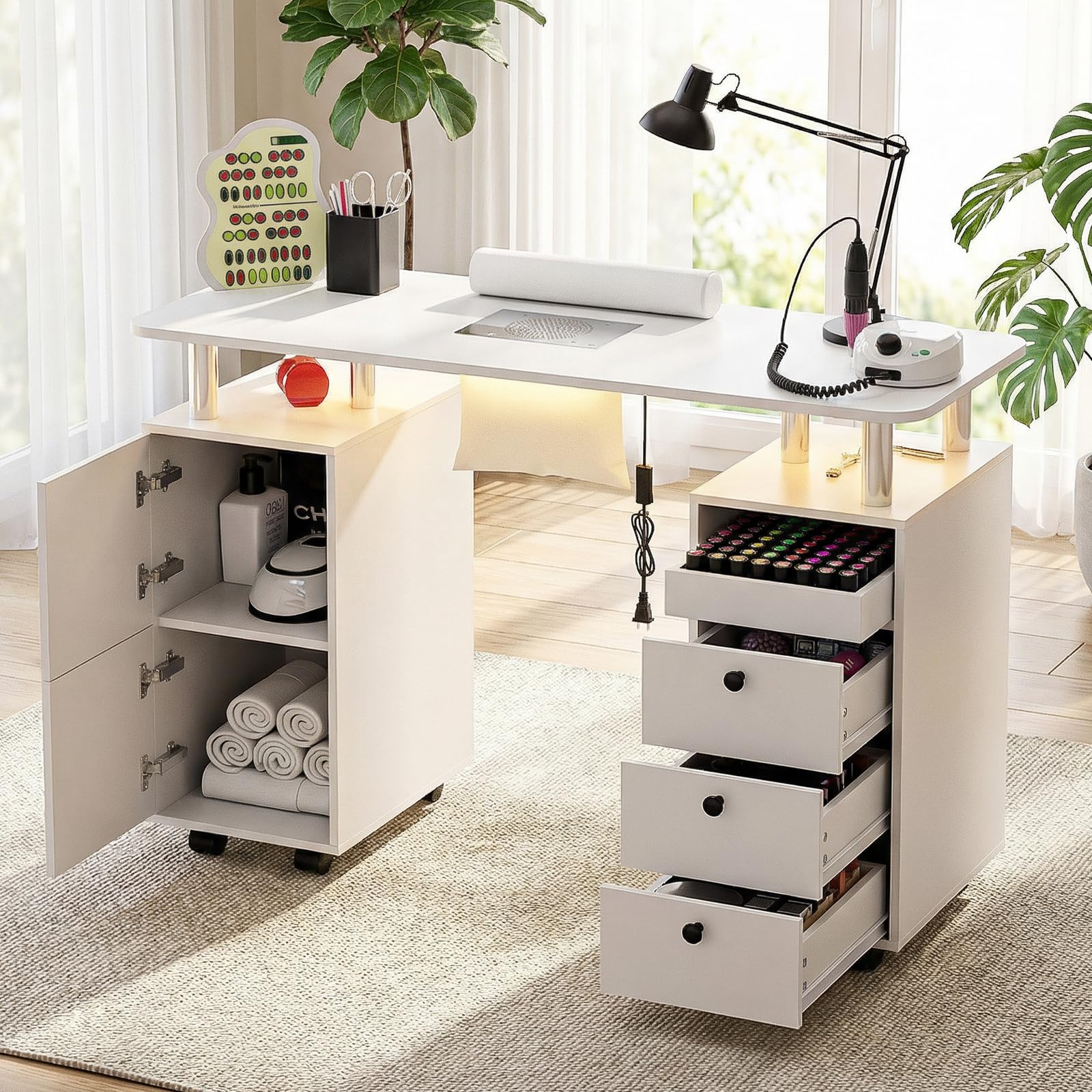 Oakvera Nail Tech Table - manicure tables | Mubboo