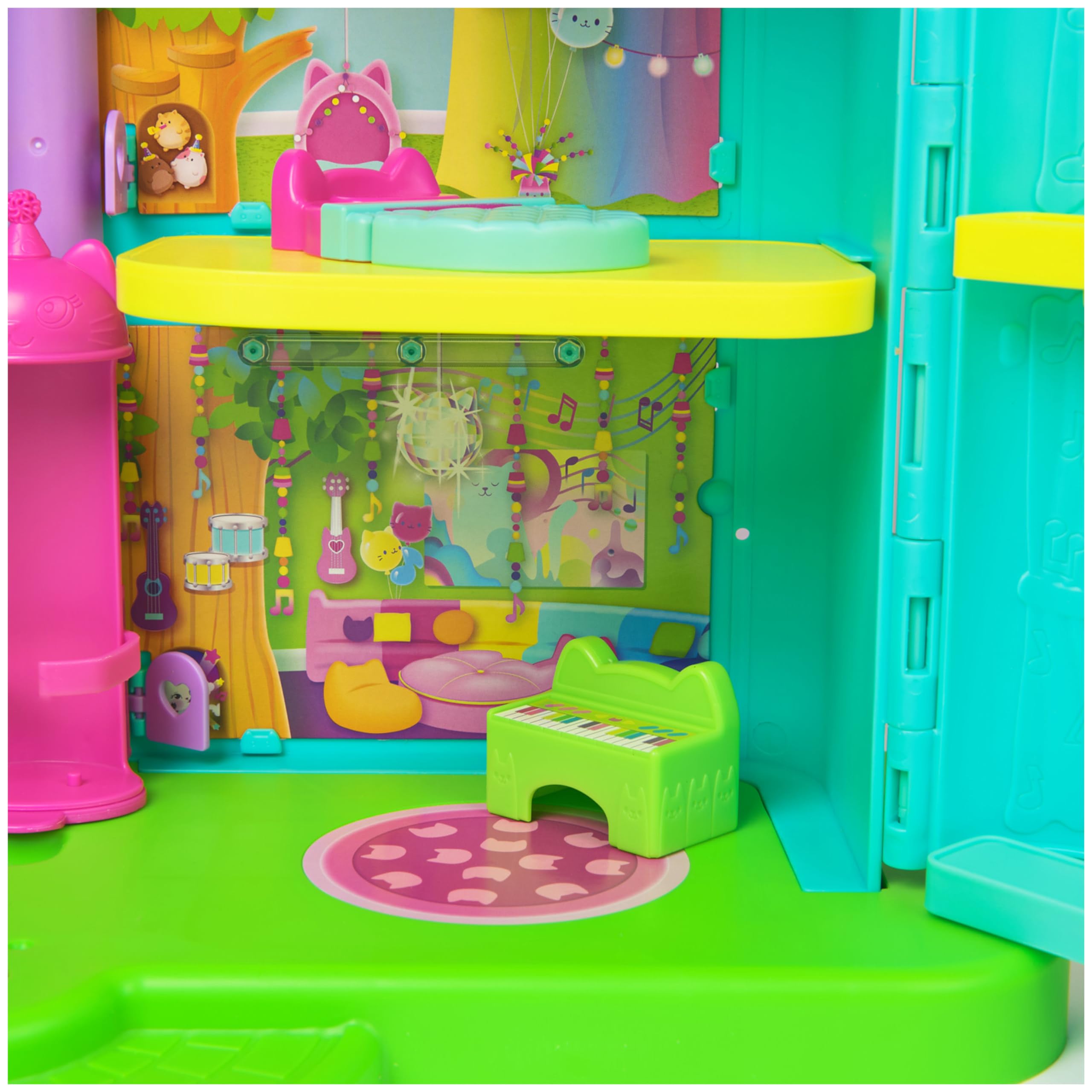 LA CASA DE MUÑECAS DE GABBY - CASA FESTIVA CON SONIDOS, FIGURA GABBY'S DOLLHOUSE, 10 ACCESORIOS ARCOIRIS Y 2 CAJAS SORPRESA - 6071380 - Juguetes Niñas 3 Años + Regalo Niña 3 años +