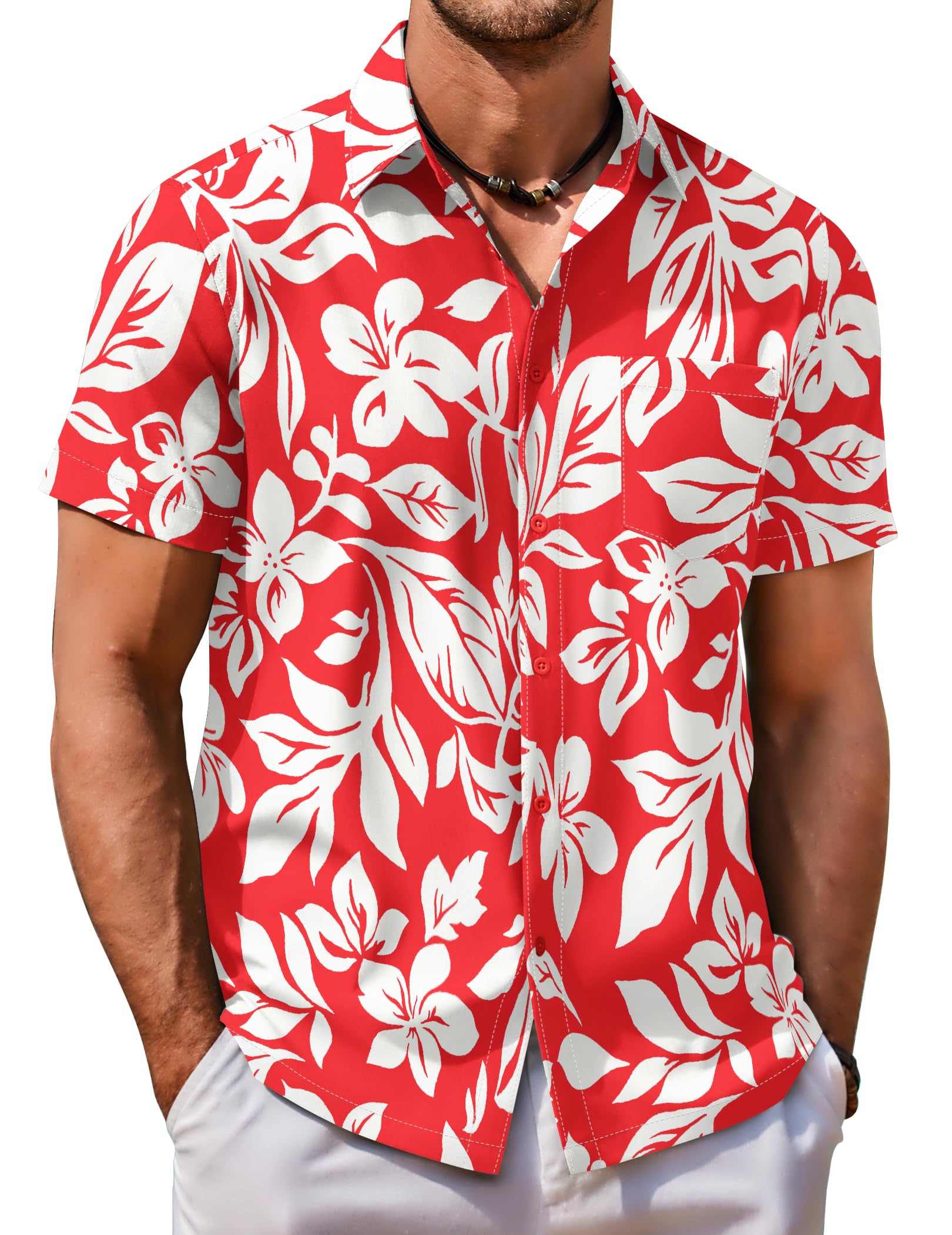 COOFANDY Mens Hawaiian Shirt Short Sleeve Button Down Shirt Tropical Summer Beach Shirt
