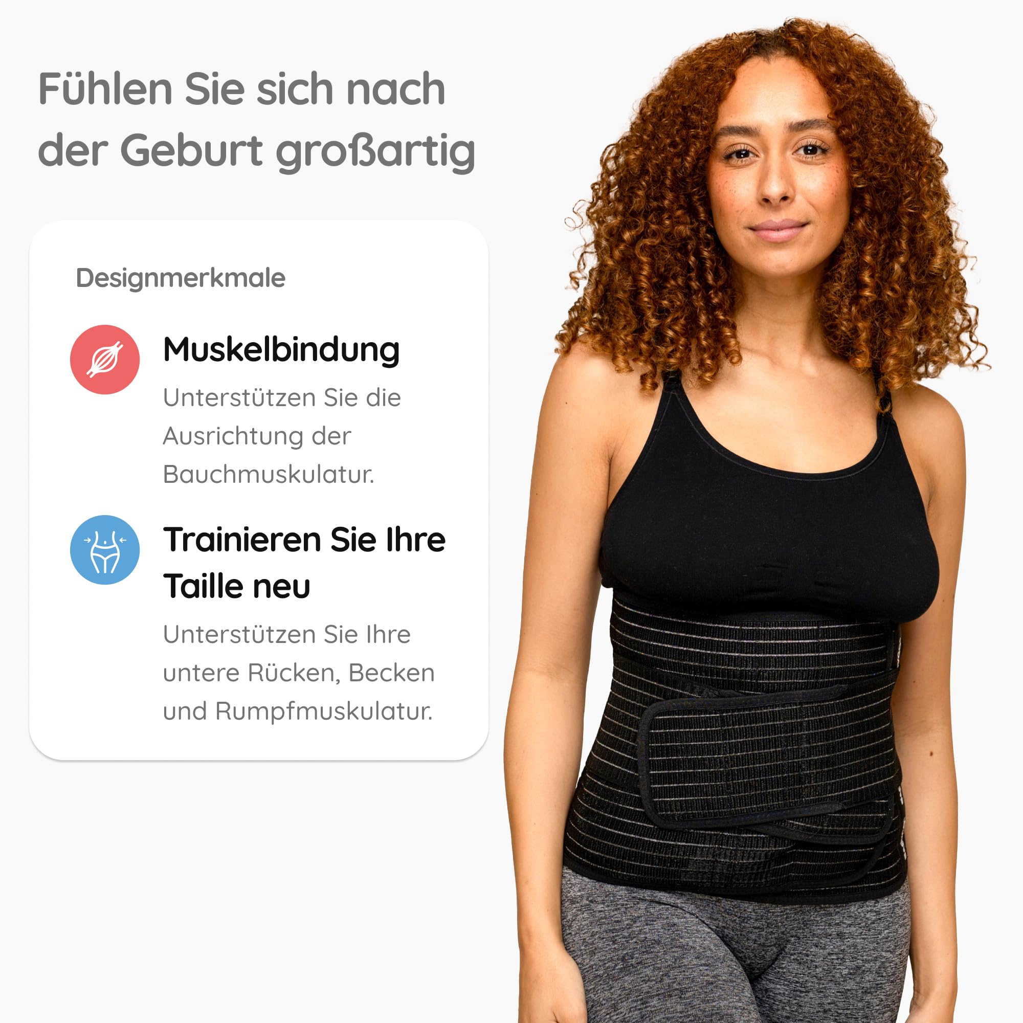 BABYGO Bauchgurt nach Geburt & Kaiserschnitt | Postpartum Gürtel zur Rückbildung | Bauchband für Schwangerschaft & OP | Unterwäsche für Schwangere (Black, Einheitsgröße)