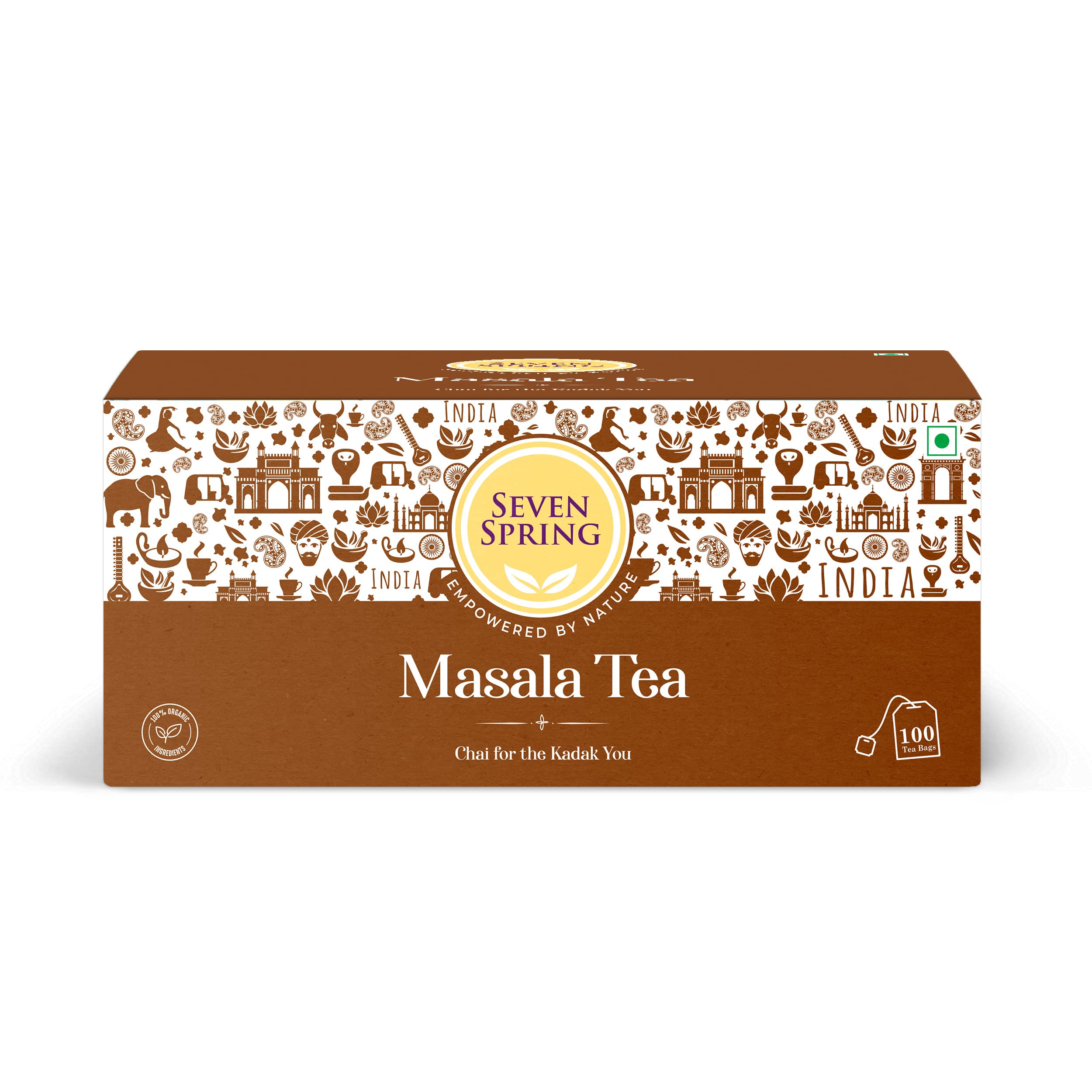 Seven Spring Kadak Masala Chai Tea Bags 100 Pcs - 200 grams | For Enticing Your Taste Buds | It Is An Energising Beverage & A Digestive Aid | Moderate In Caffeine | Contains Authentic Indian Spices…-image-43