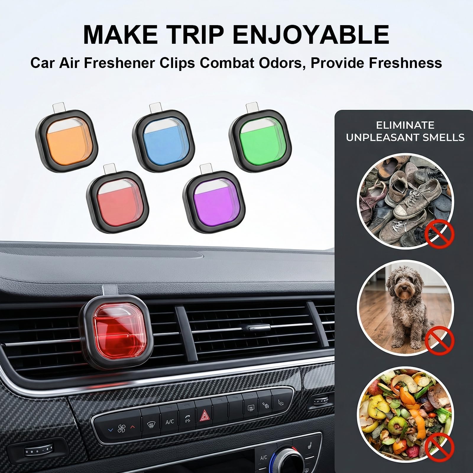Pack of 10 Car Air Freshener, Clip Car Vent Air Fresheners, Long-Lasting Fragrance for Women Men — view 2