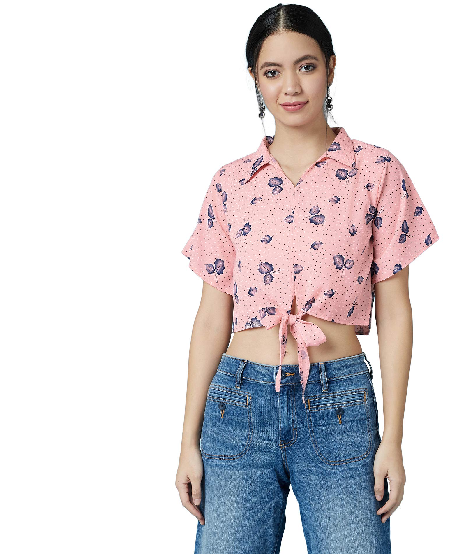 Women Shirt Style Crop Top-image-18