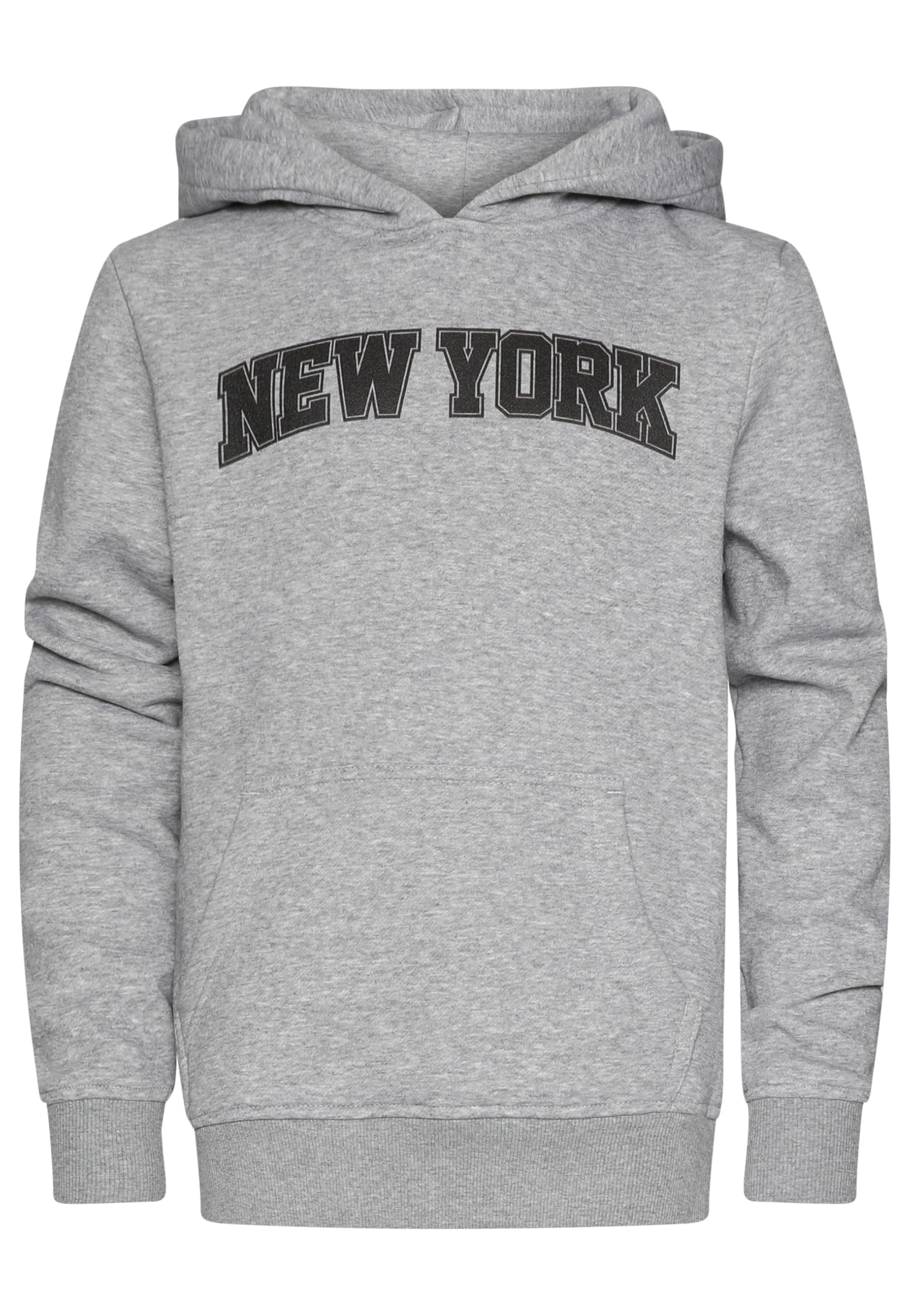 Urban Classics Chłopięca bluza z kapturem Uck7908a-2-pak - Langarm-Los Angeles & New York bluza z kapturem, czarna + wrzosowa szara, 158-164, Czarny + szary wrzos, 158-164