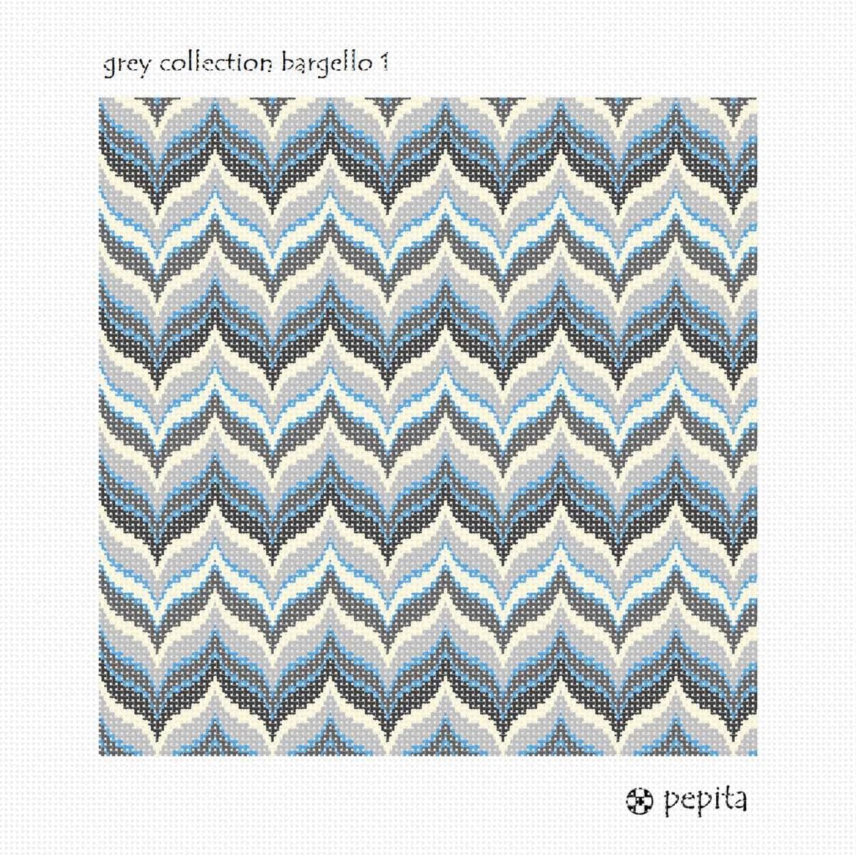 Pepita Needlepoint kit: Grey Collection Bargello 1, 10" x 10"