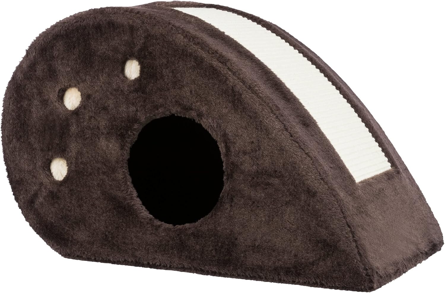 TRIXIE Topi Cat Condo with Scratching Surface and Cat Toys, Brown