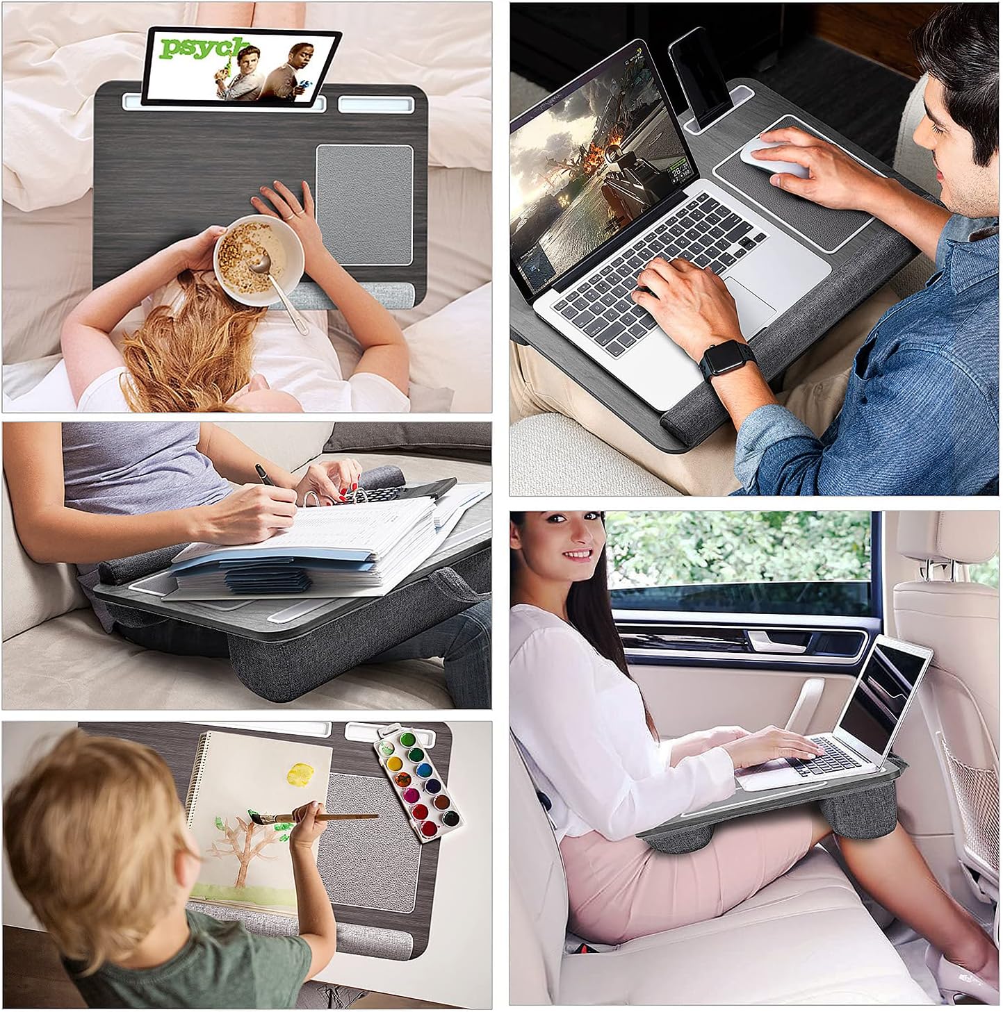 Blасk Frіdау - 60% оƒƒ Gimars Home Office Lap Desk Fits up to 17 Inches Laptop with Cushion Wrist Rest, Mouse Pad, Tablet and Phone Holder