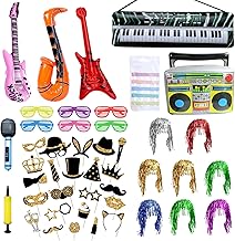 Pack of 65 Party Decoration Photo Props, Photo Box Accessories, Photo Props Party Accessories for Wedding, Halloween, Christmas, Table Decoration Birthday, Carnival, New Year's Eve Decoration