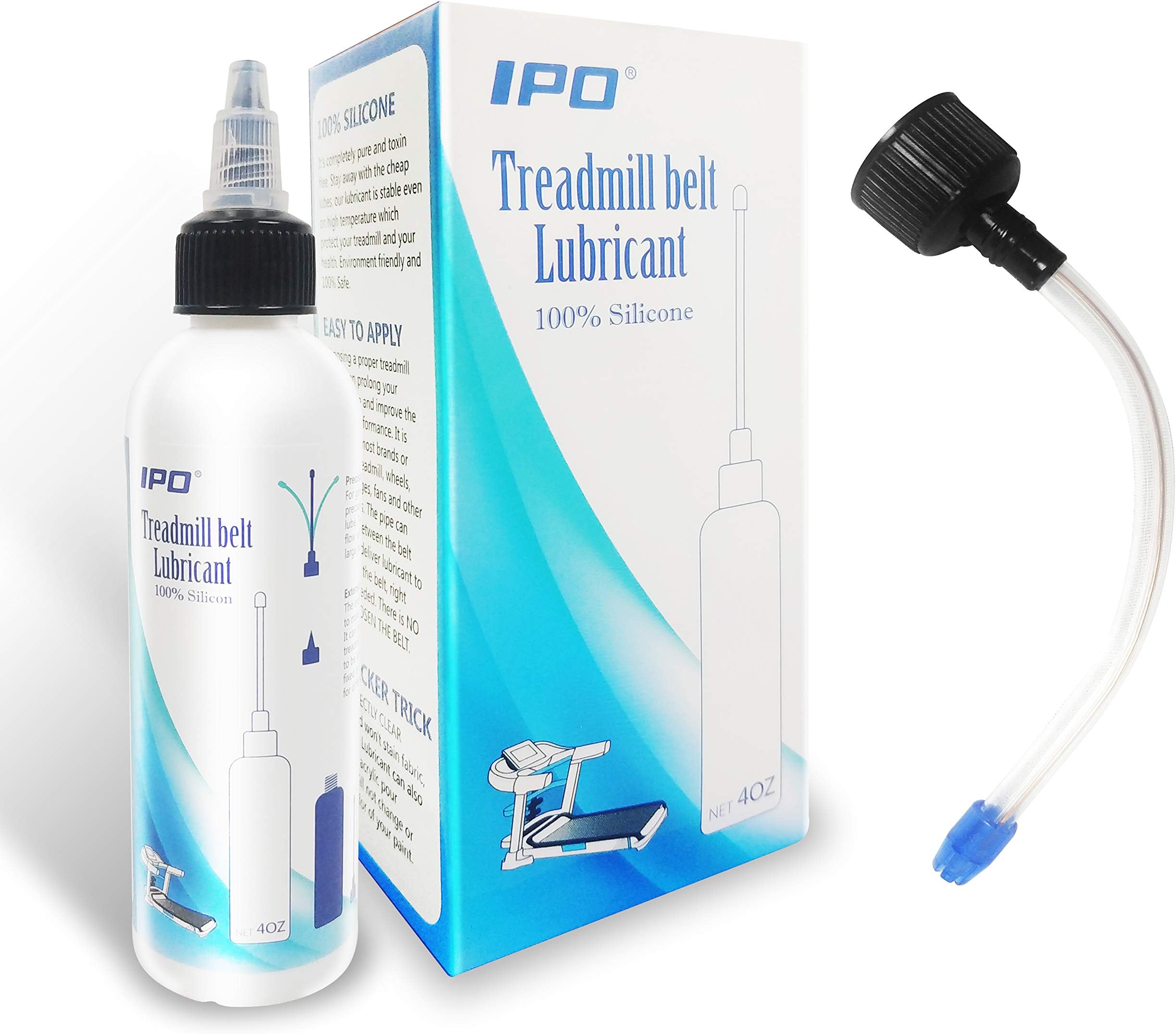 IPO Multi-Purpose Lubricant Treadmill Lube 100% Pure Silicone with Applicator Tube Easy to Use Squeeze for Bike Chains, Hinges 4oz Bottle (1 Pack)