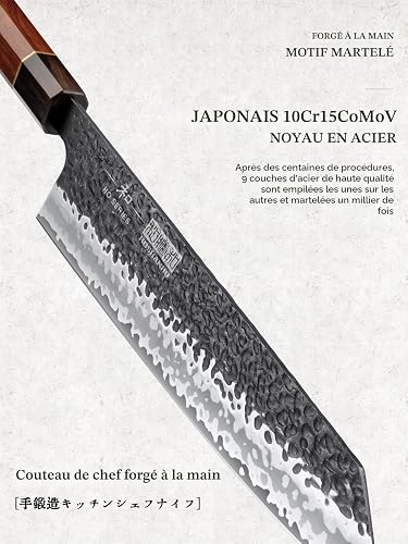 HOSHANHO 9 Inch Kiritsuke Chef Knife, Japanese Hand Forged Kitchen Knife - 2