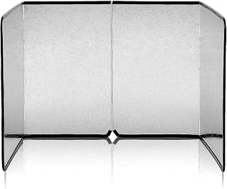 Honeydak Splatter Guard Stained Glass Supplies 39.37 x 16.14 Inch Galvanized Sheet Grinder Splatter Screen Foldable Anti Splash Guard 4 Sided Protector with Power Cord Notch for Glass Grinding Machine