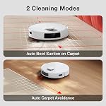 Yeedi C12 Plus Aspirateur robot et Mop, 8000Pa Une forte aspiration, 7-Week Stockage de la poussière, poubelle sans sac, PureCyclone Technique, ZeroTangle Brosse blanche