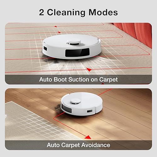 Miniatura 8 de Yeedi C12 Plus Robot Vacuum and Mop, 8000Pa Strong Suction, 7-Week Dust Storage, Bagless Dust Bin, PureCyclone Tech, ZeroTangle Brush, White