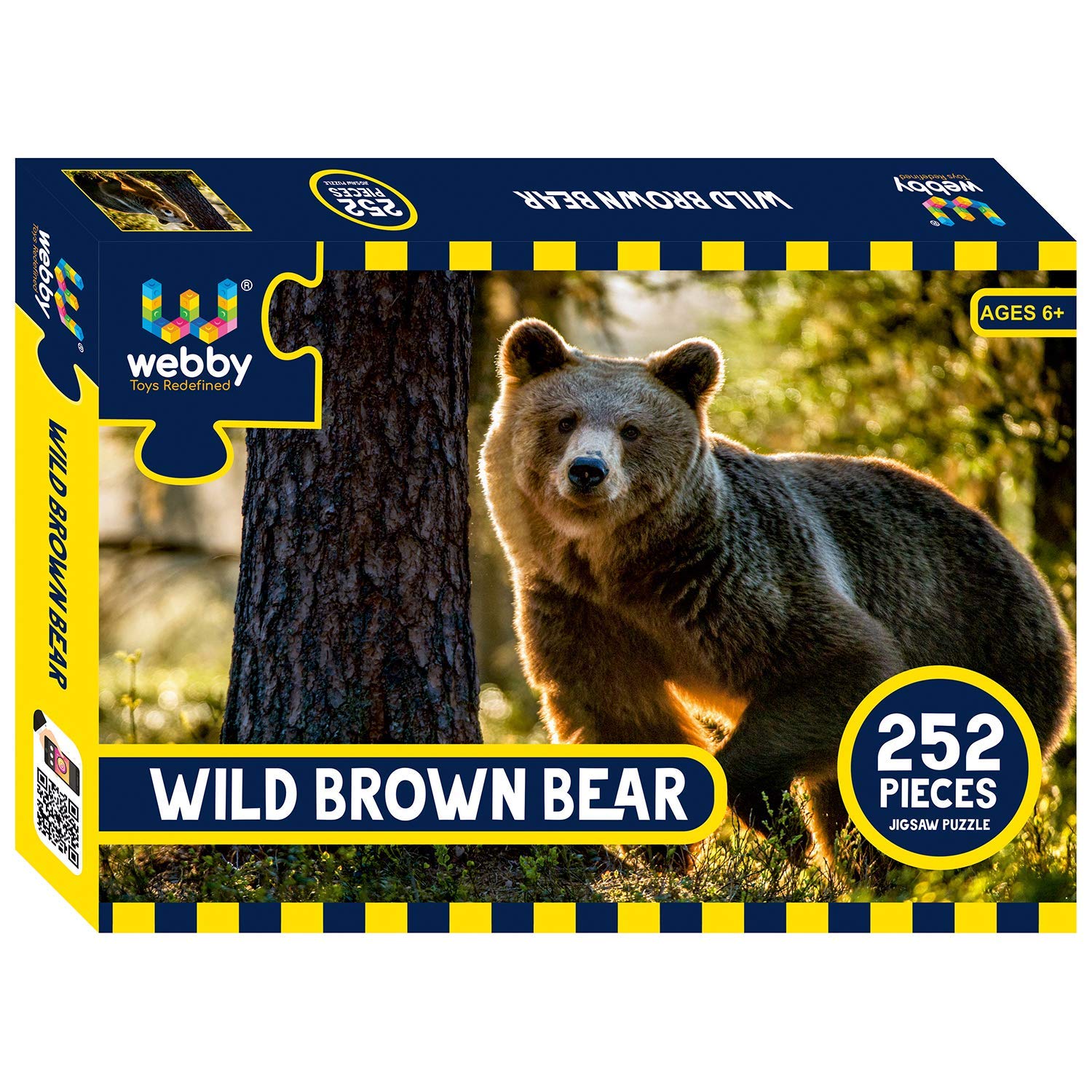 Webby Kids Wild Brown Bear Jigsaw Puzzle, 252 Pieces