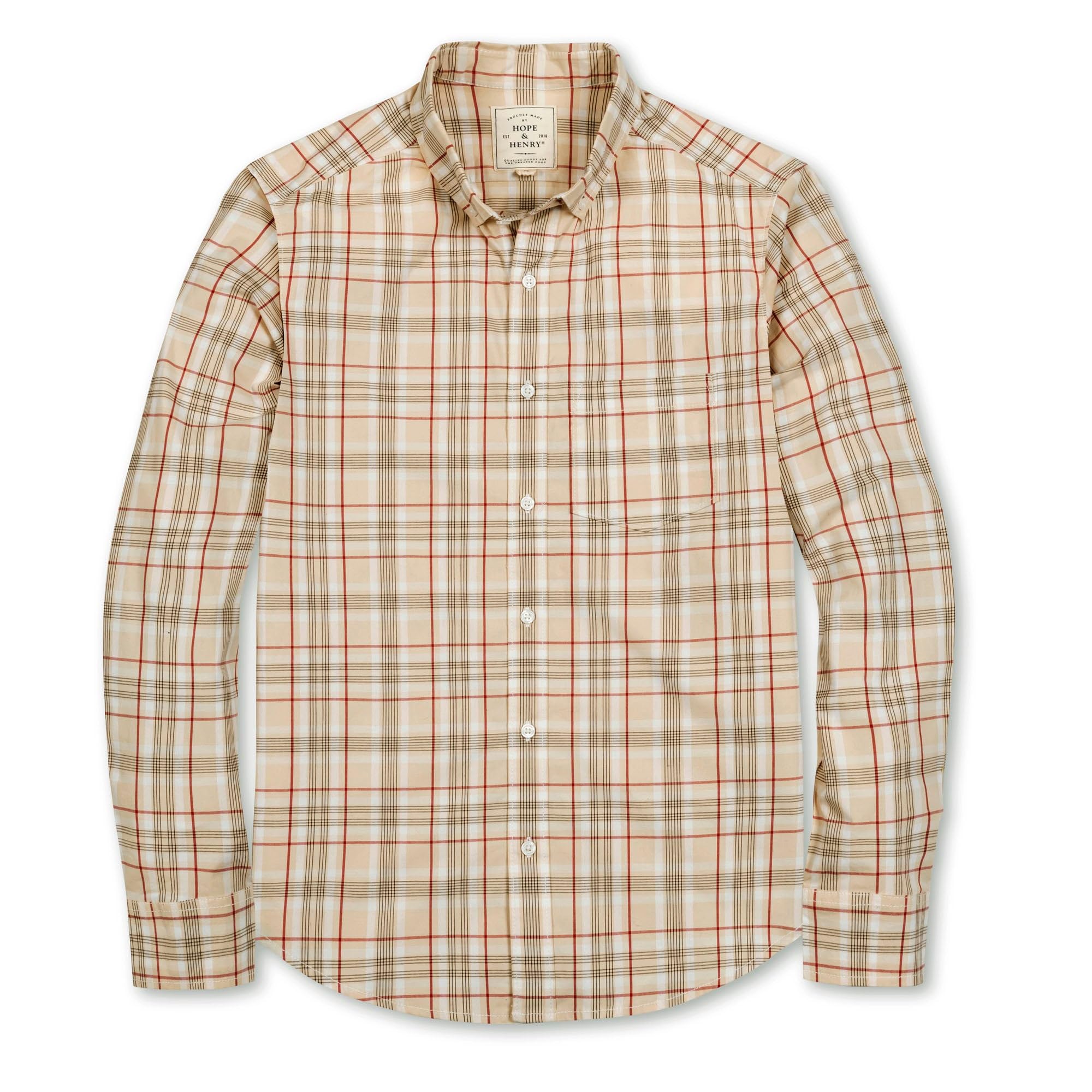 Hope & Henry Men's Convertible Button Down Shirt
