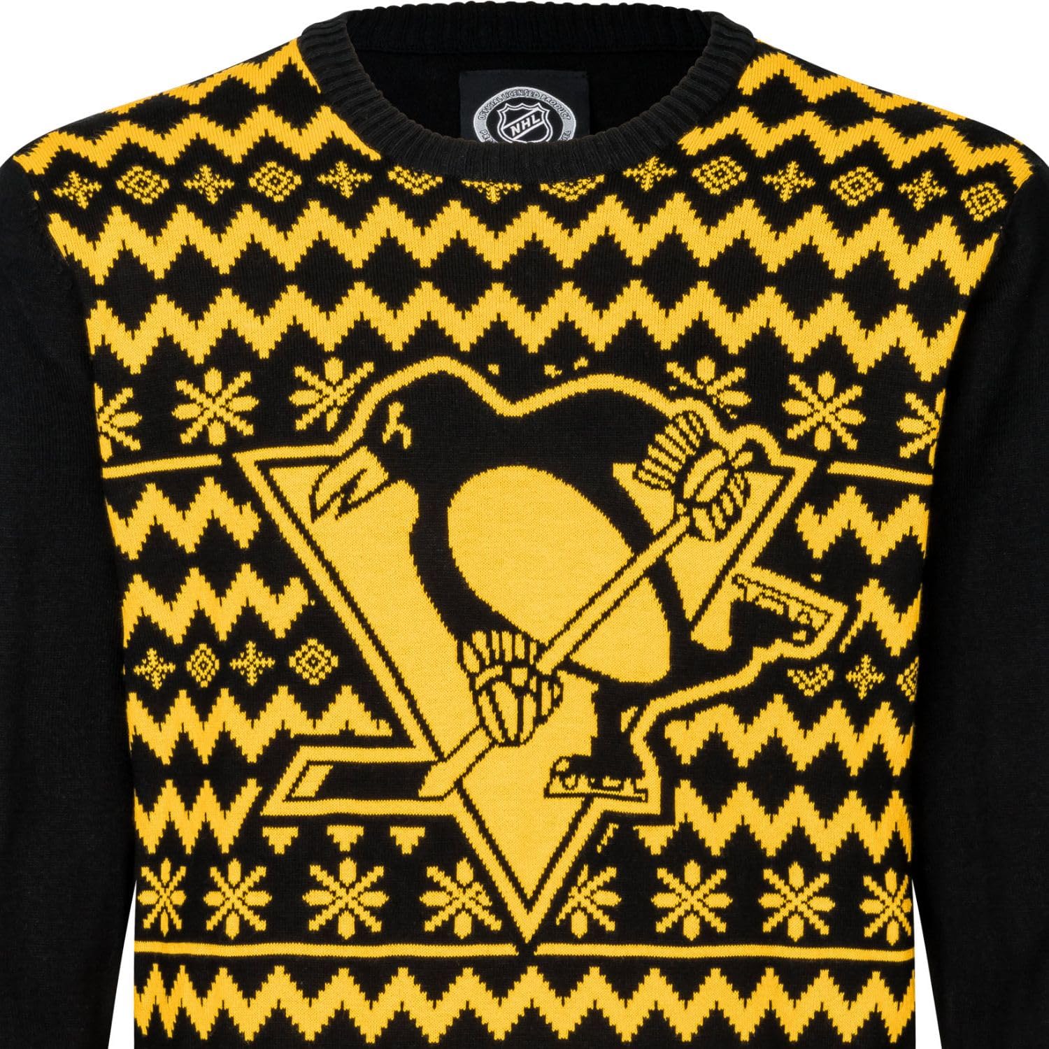 NHL Pittsburgh Penguins Ugly Sweater Big Logo 2 colori Christmas Pullover Natale