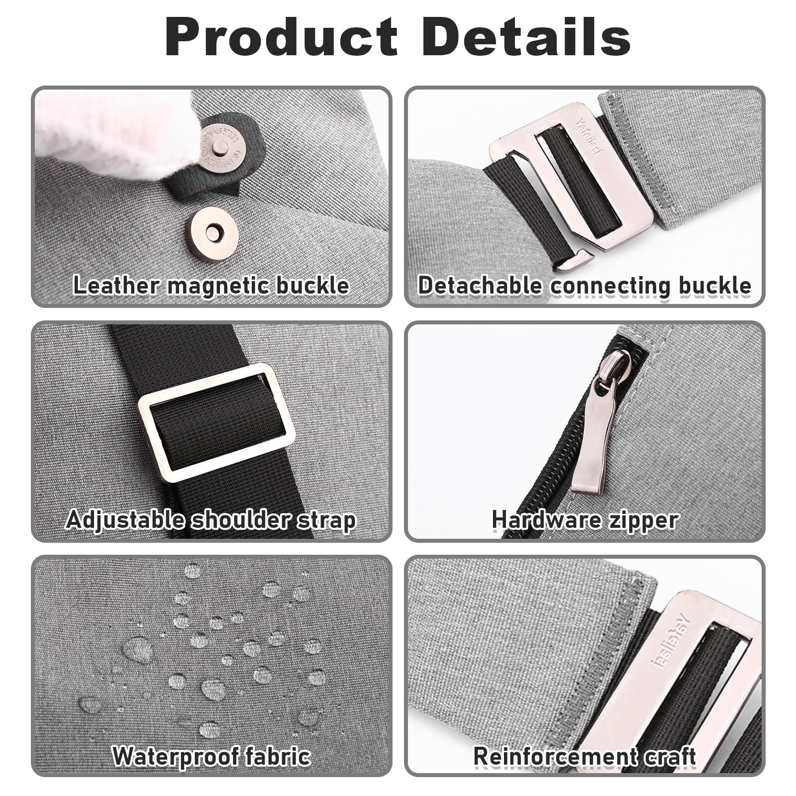 Borsa da viaggio antifurto, monospalla di grande capacità, borsa a tracolla al petto, alla moda, leggera, per viaggi e sport