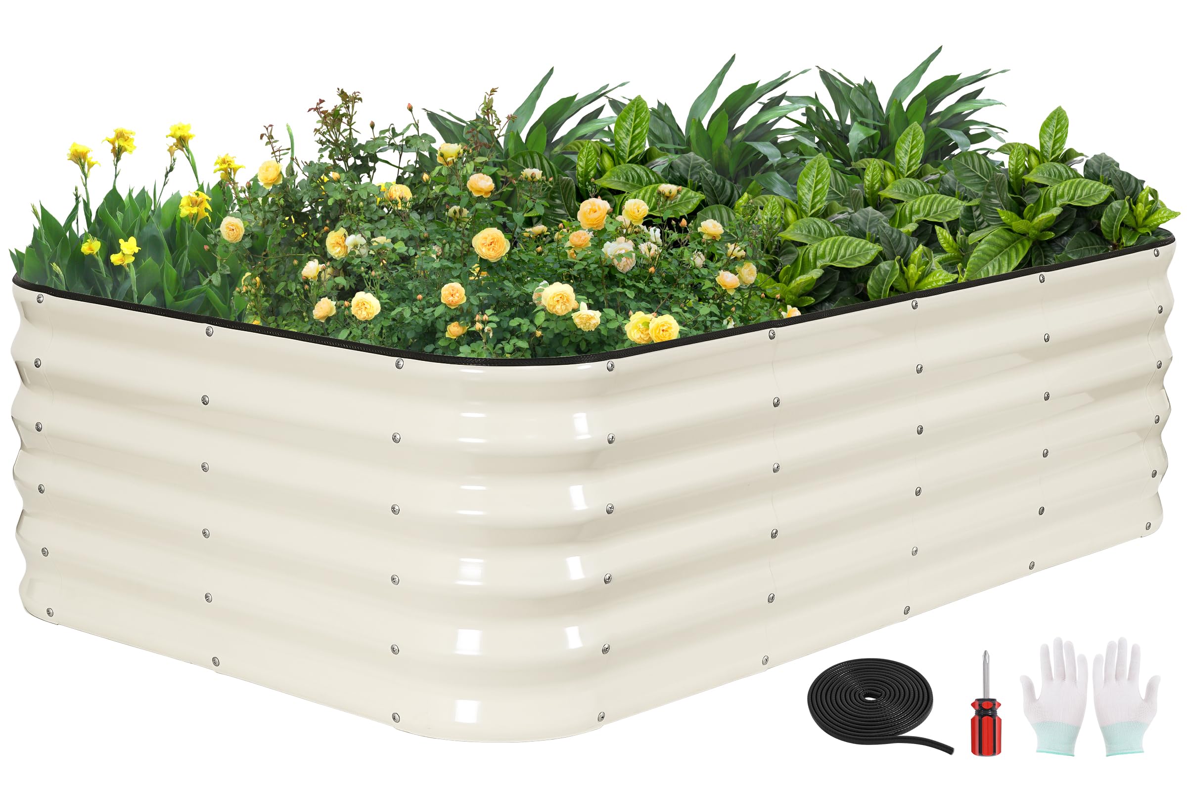 GoCampDriect 4 in 1 Raised Garden Bed - 5x3x1.4ft Galvanized Raised Garden Boxes Outdoor Corrosion Resistant | Variable Shape 6x2x1.4ft Metal Raised Garden Beds for Planting Vegetable, Fruits,Flower