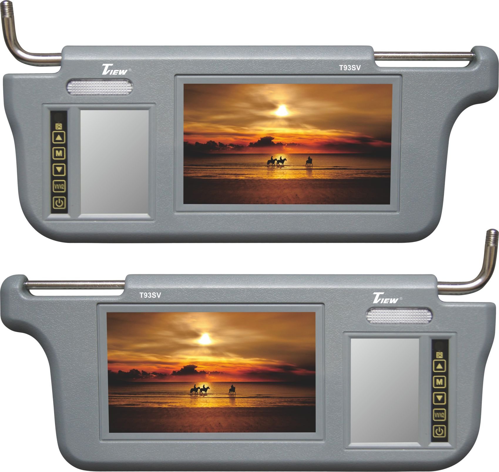 Tview T93SV-GR Sun Visor Monitors - Grey