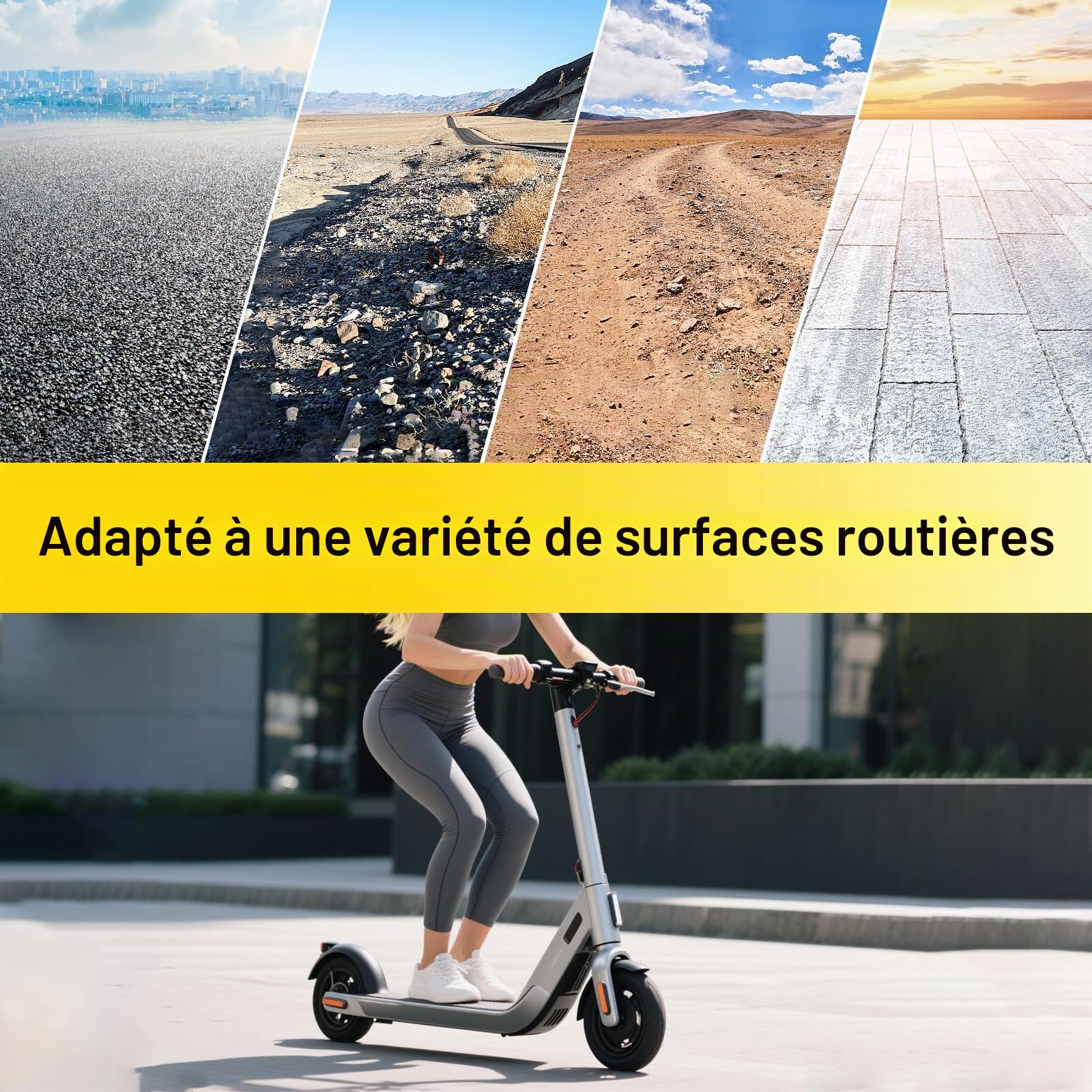 10x3 Pneu Plein pour Trottinette Electrique, 255x80(80/65-6) Roues de Trottinette pour Mantis 10/Zero 10X/Kukirin G3/Kaabo Wolf Warrior/Kugoo M4,10 Pouces Antidérapant/Anticrevaison Roues