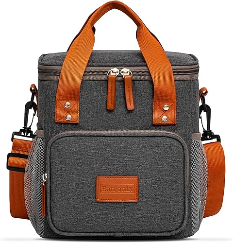 Lonchera térmica para hombres y mujeres, bolsa térmica impermeable reutilizable con correa ajustable para el hombro para hombres, mujeres y niños,