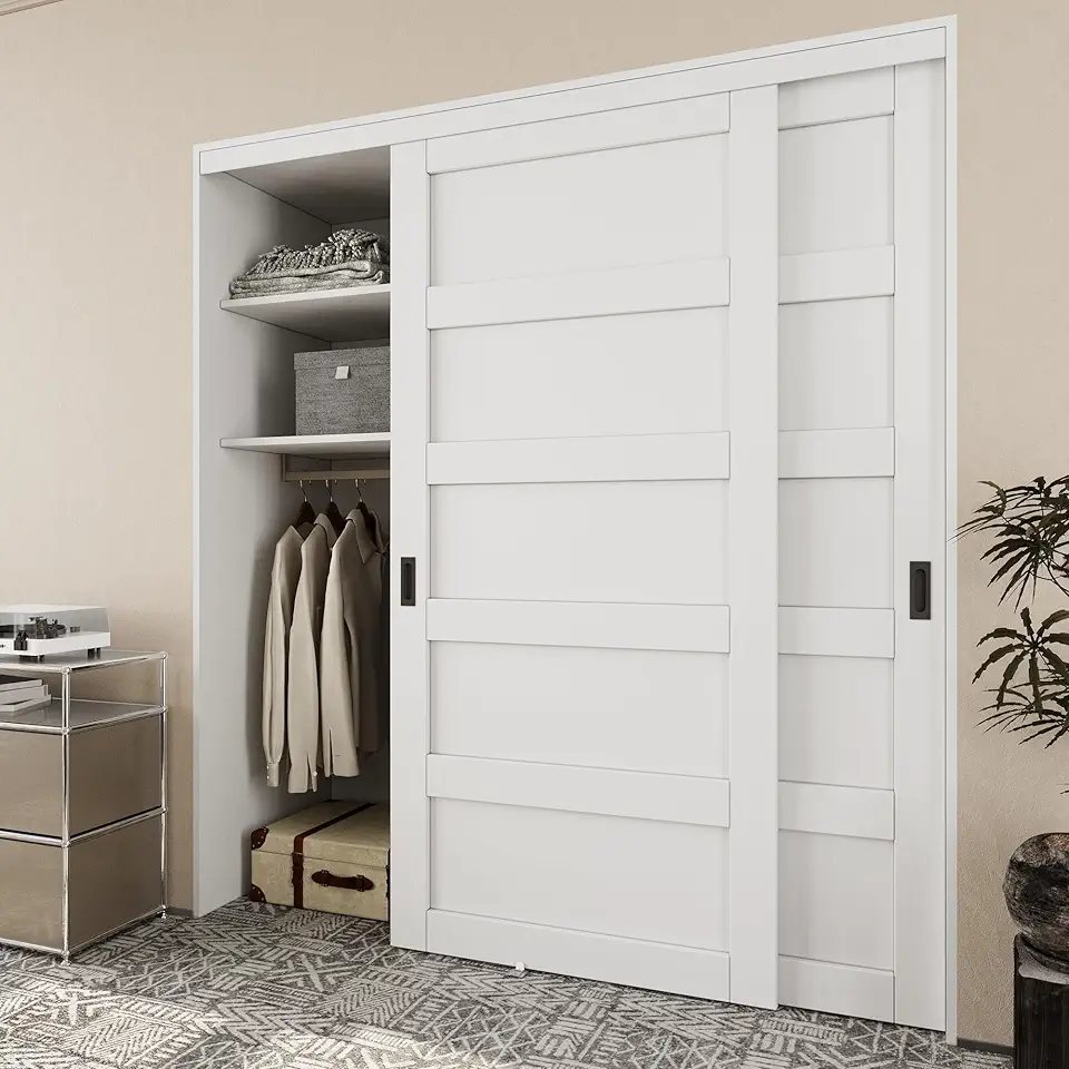 Sliding Bypass Closet Doors: 5 Fresh Design Ideas 11 72x80 5-Panel Solid Core Paintable Bypass Door