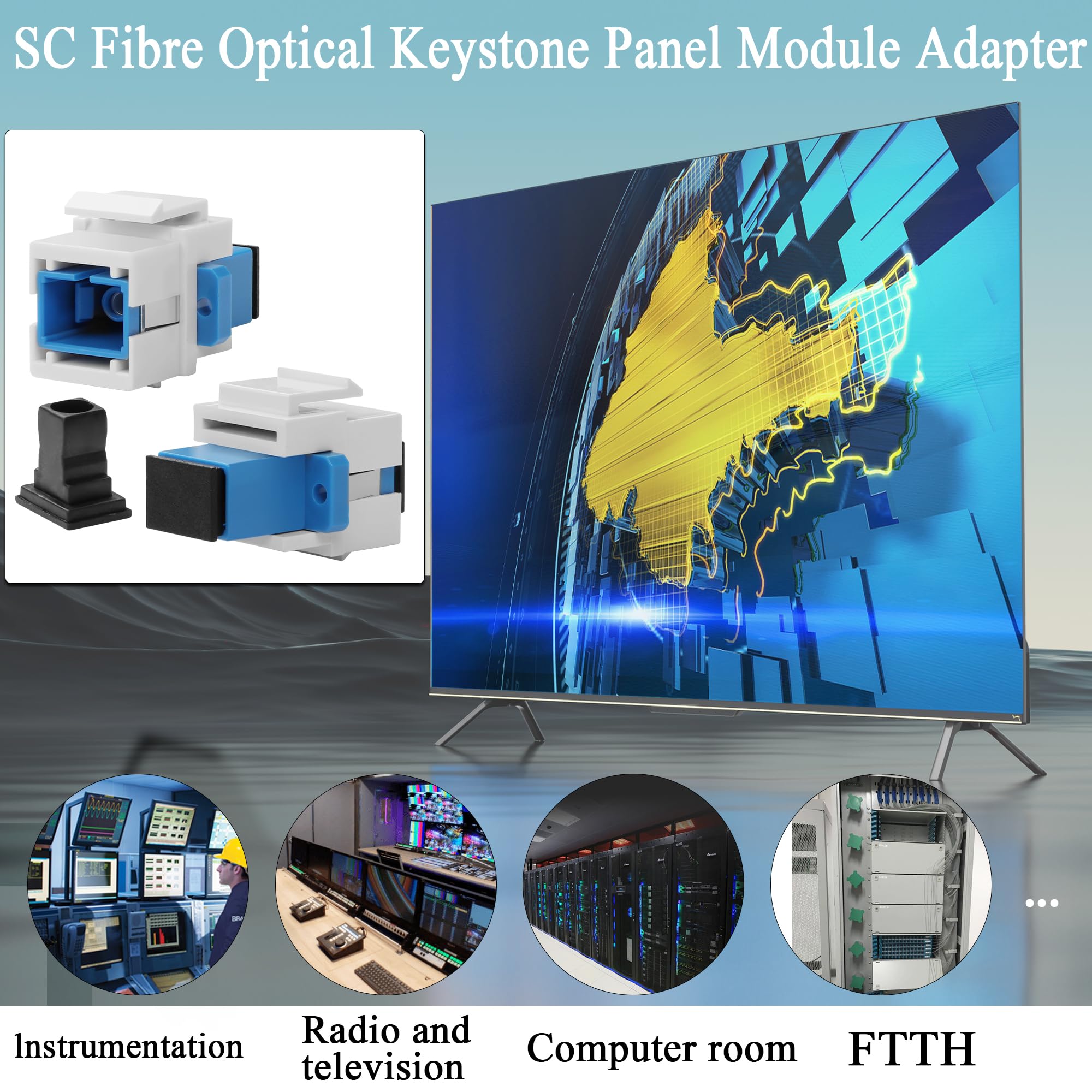 Jack LC A Scatto Per Pannelli 4 Inserte Jack Fibra Ottica LC - Foto 4