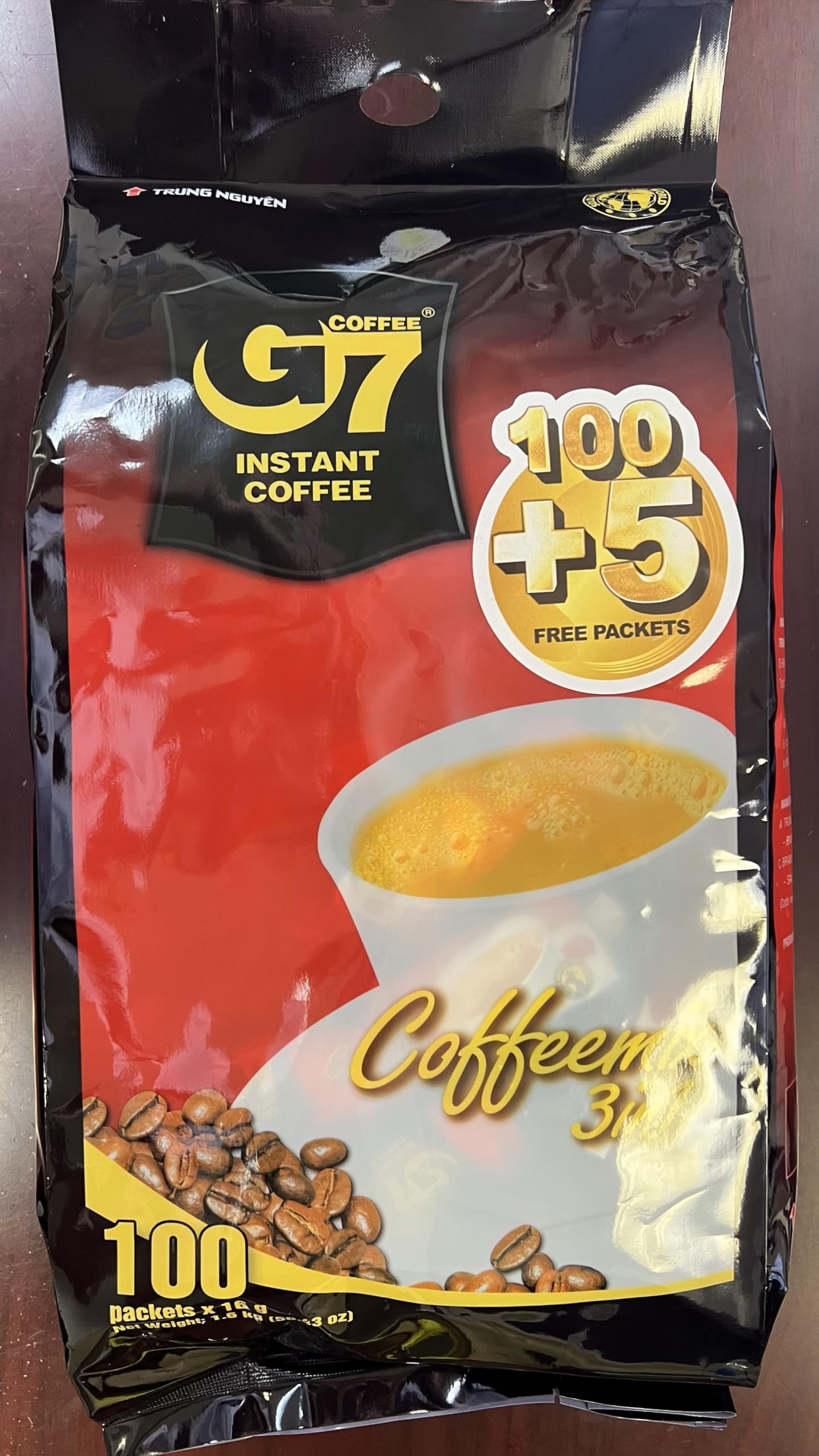 Trung Nguyen G7 3-In-1 Instant Coffee, 100 Servings*16G= 1.6 Kg, Sticks, Bag (B00HMCMADE) Amazon Price History, Amazon Price Tracker
