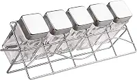 Euro Home - Porta Condimentos de Vidro com Suporte 6 Peças - VDR0429