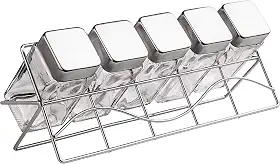 Euro Home - Porta Condimentos de Vidro com Suporte 6 Peças - VDR0429