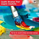Charles Leonard Creative Arts Flat Tip Paint Brushes, Short Stubby Plastic Handle with Hog Bristle, 7.5 Inch, Colors May Vary, 10-Pack (73290) – view 4