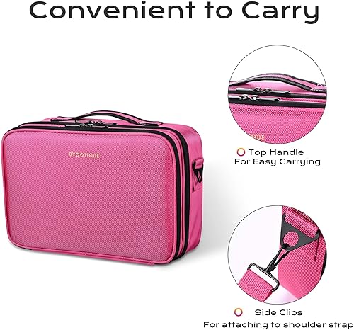 Miniatura 5 de BYOOTIQUE Bolsa de maquillaje de viaje, estuche de tren de maquillaje de 13 pulgadas, organizador profesional de cosméticos, mochila de