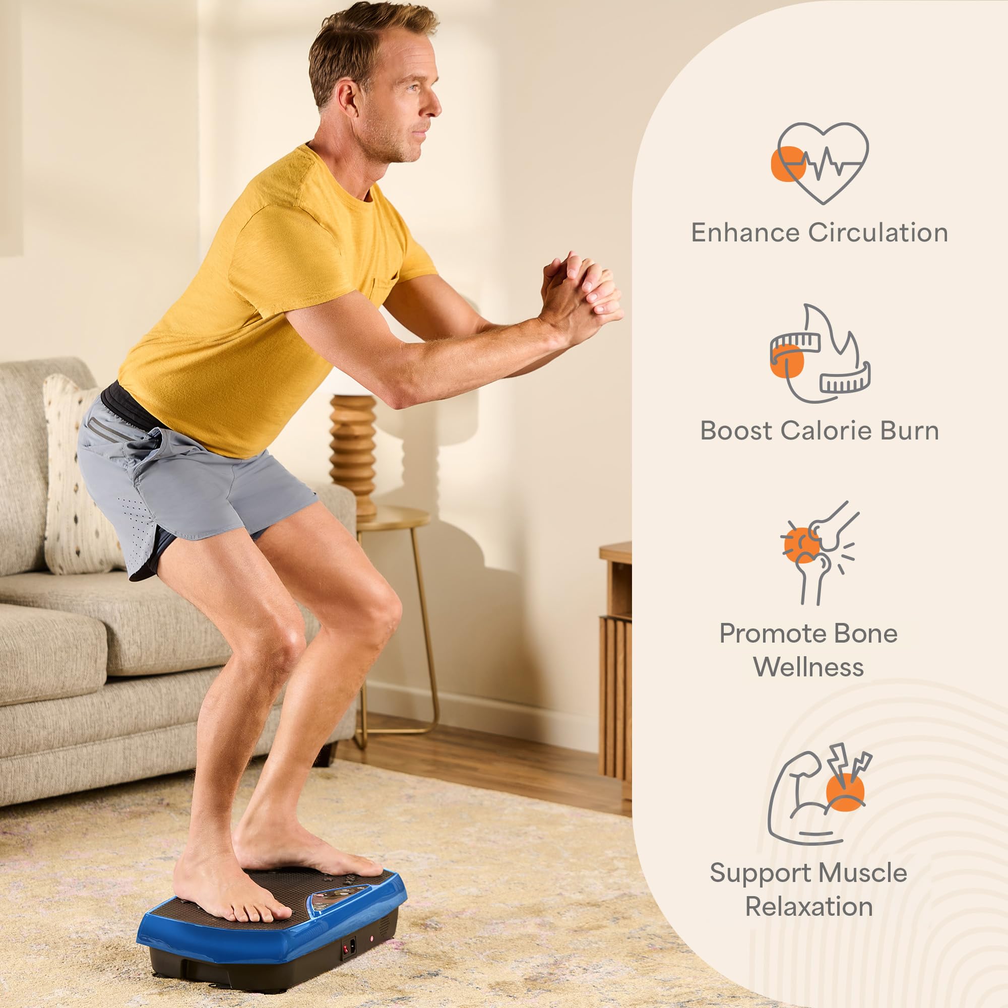 LifePro Blue Hexaplate platforma wibracyjna przyrząd treningowy – trening całego ciała, platforma fitness