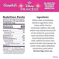 Vista 2 de Campbell's Kids Soup, Disney Princess, pasta en forma de princesa en sopa de pollo, lata de 10.5 onzas
