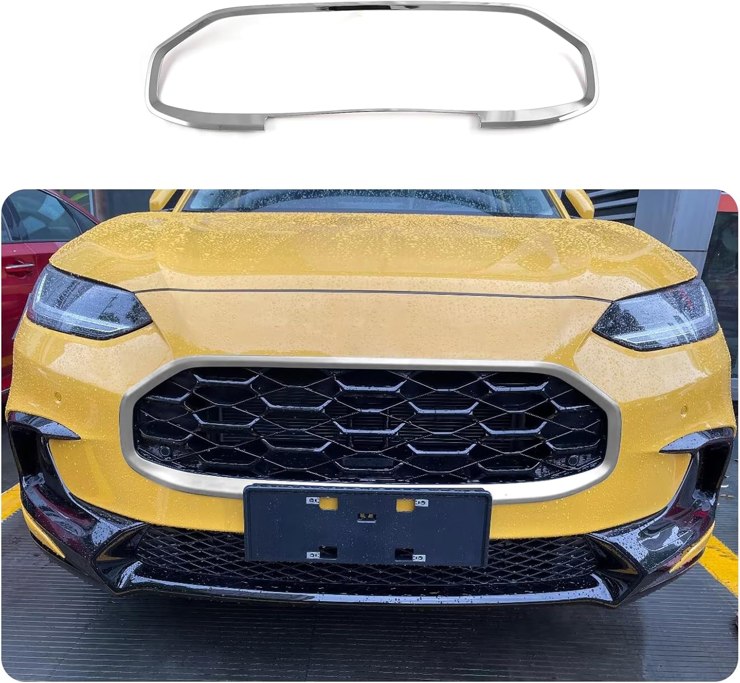 Car Accessories Fit for Honda New HR-V HRV 2023 2024 2025 2026 Front Grill Grille Strip Cover Molding Trim (Chrome) 1PC ABS