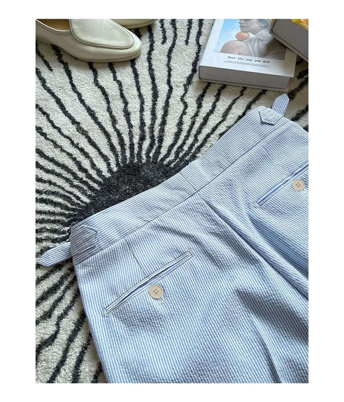 Solovedress Seersucker - Pantalones de rayas para hombre, para verano, playa, vestido de novio para boda