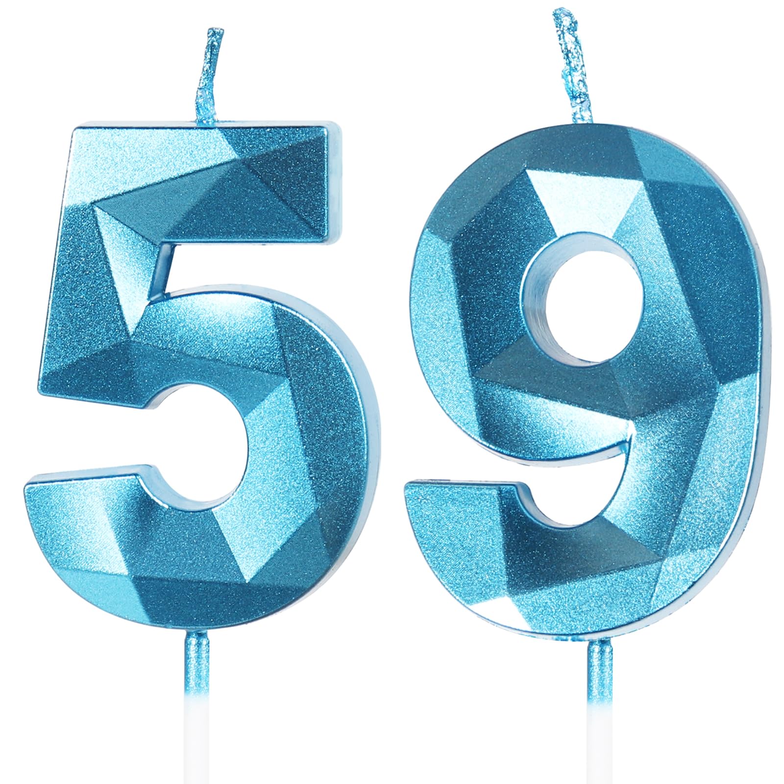 Yiran 50th Birthday Candles, Gold Number 50 Happy Birthday Candles, Cake Topper Decorations for Birthday Party, Wedding Anniversary Celebration Supply — view 51