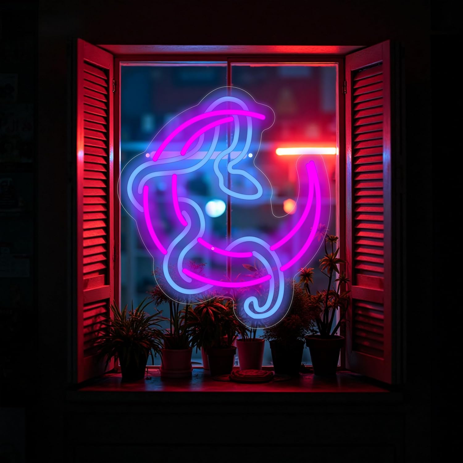 Snake on Moon Neon Sign, Animal Neon Sign, Neon sign Art Bedroom, Snake wall decor, Python Signs For Bedroom Beer Bar Neon Light Sign Hotel Party Club Office Art Lights for Kid Bedroom Man Cave Bar-Purple - Image 2