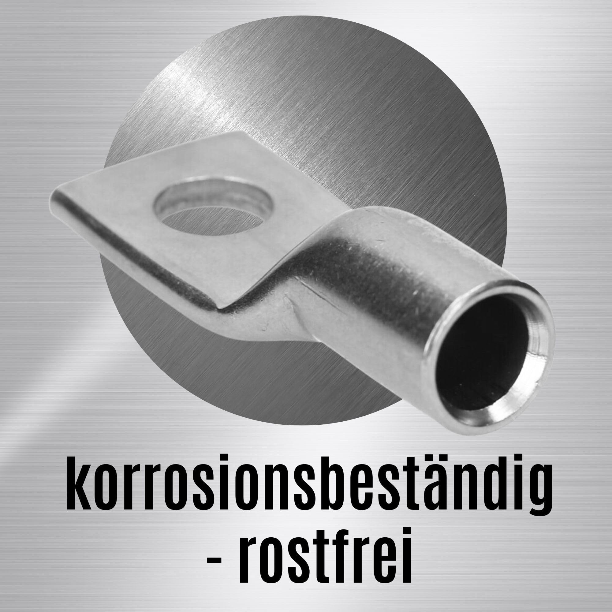 Kalitec 10x Edelstahl Rohrkabelschuh V4A 50mm² M8 - Presskabelschuh