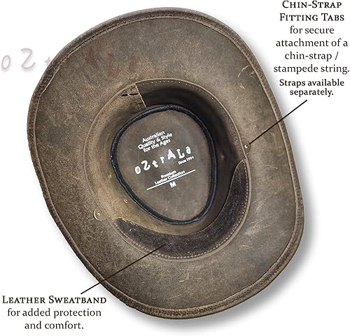 Miniatura 4 de Oztrala Sombrero de cuero australiano aceitado Outback australiano vaquero occidental hombres mujeres bosquimano HL31