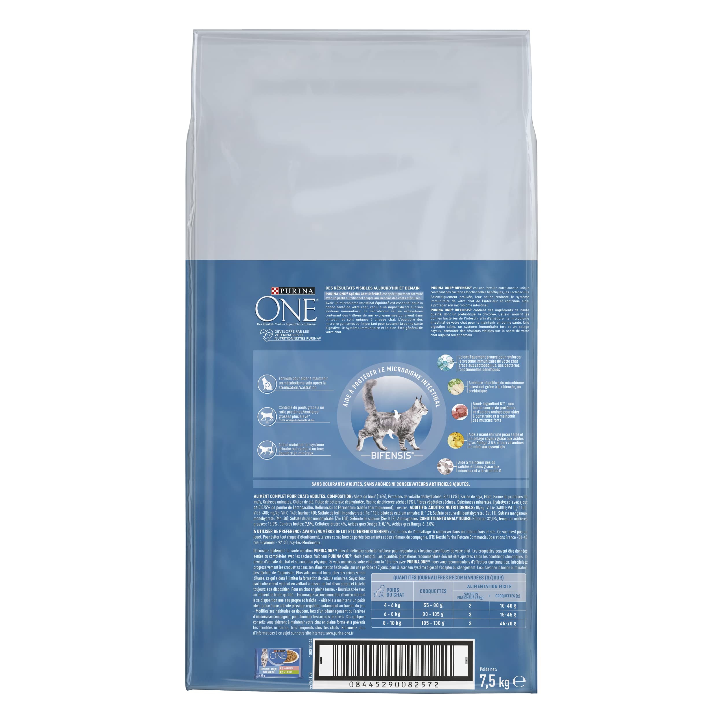 PURINA ONE Bifensis Gatto Sterilizzato | Crocchette Al Manzo per Gatti Adulti | Borsa da 7,5 kg
