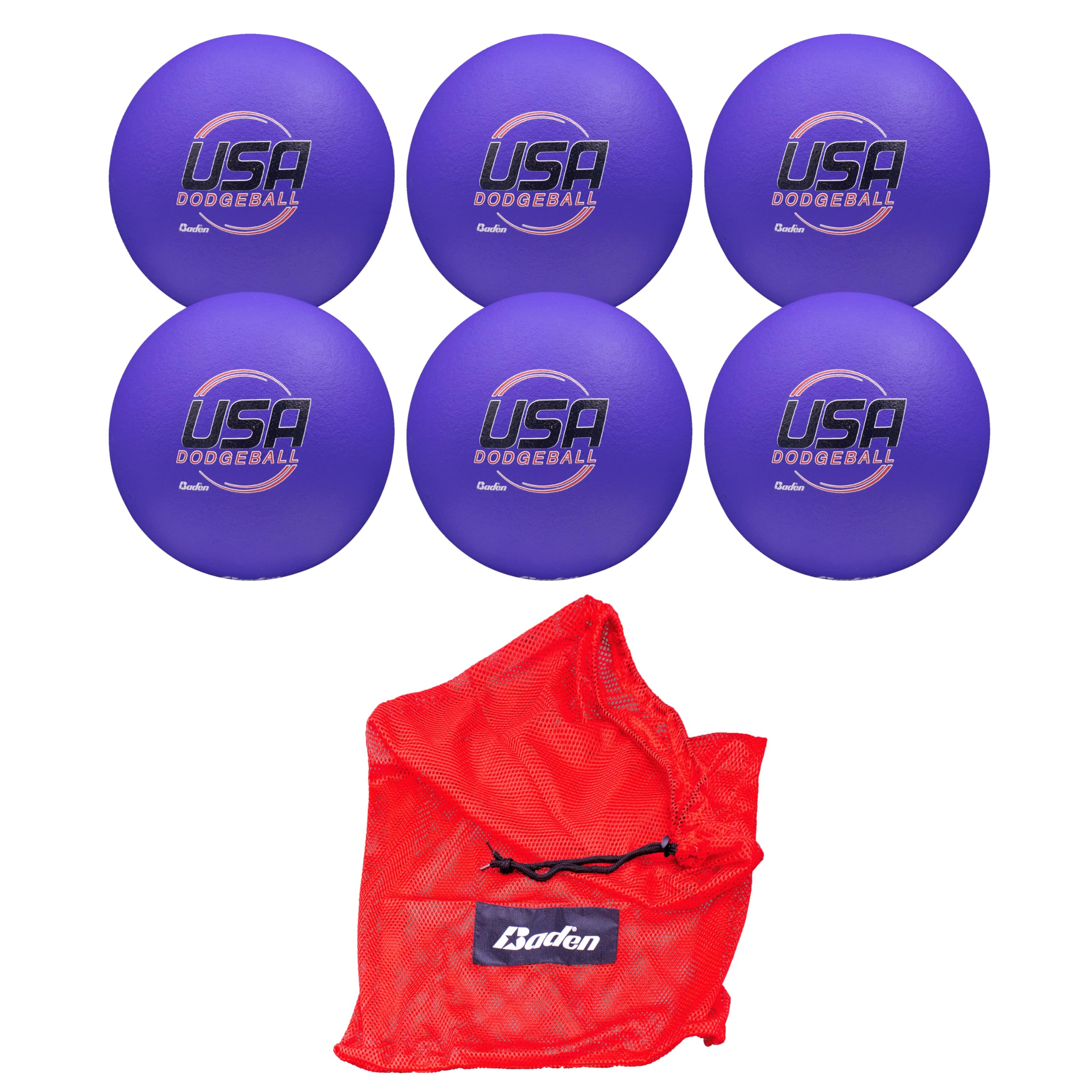 Baden | 7 inch Foam Dodgeball | Official Ball of USA Dodgeball | Durable Non-Sting Coated Surface for Grip and Ball Spin | Single or 6-Pack Options (1, Blue)