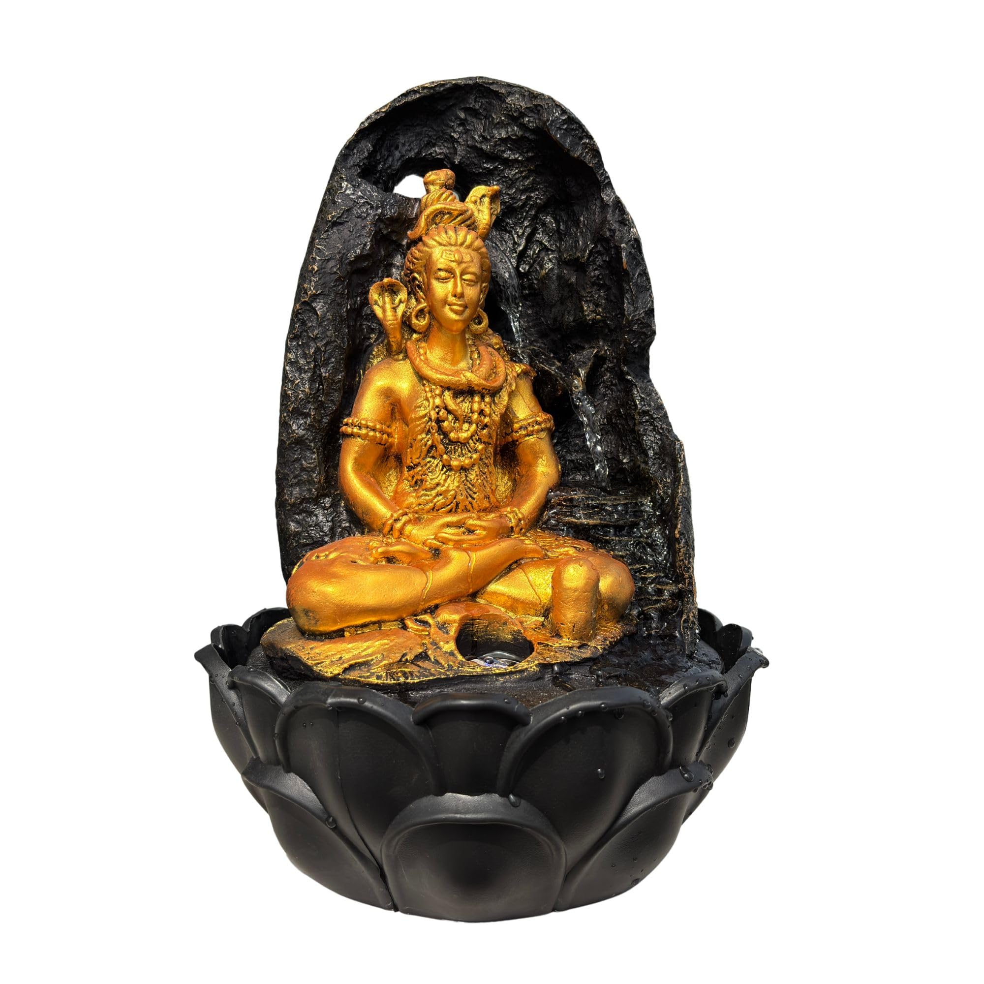 Shivji Statue Water Fountain with Multi-Color LED Lights – Spiritual Gift for Meditation & Home Decor – Relaxing Indoor Water Feature for Zen Ambiance-image-26