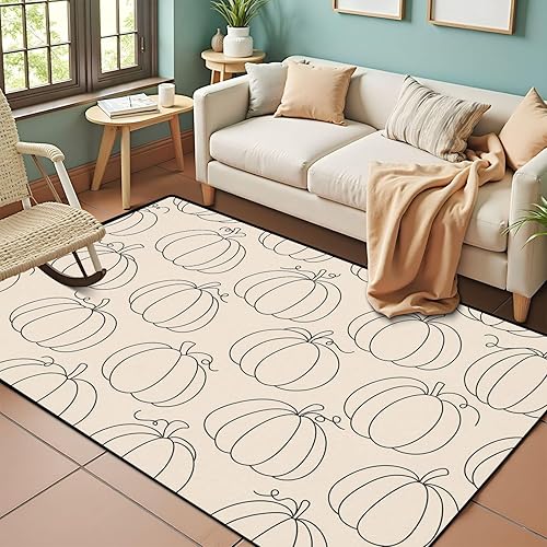 Vista 9 de Funny Halloween Seamless Trendy Groovy Retro 70s Style Y2k Collection Area Rug Outdoor Patio Rug Play Mat Modern Floor Carpet Non-Slip Home Decor