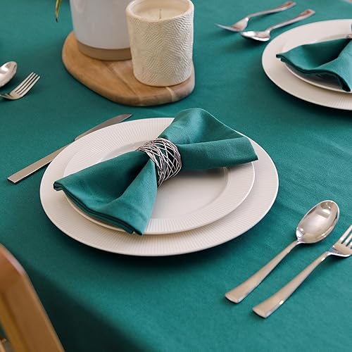 Vista 60 de Encasa XO Juego de 12 servilletas de tela color azul cobalto, 17 x 17 pulgadas, servilletas de cena de algodón de color sólido, servilletas de boda