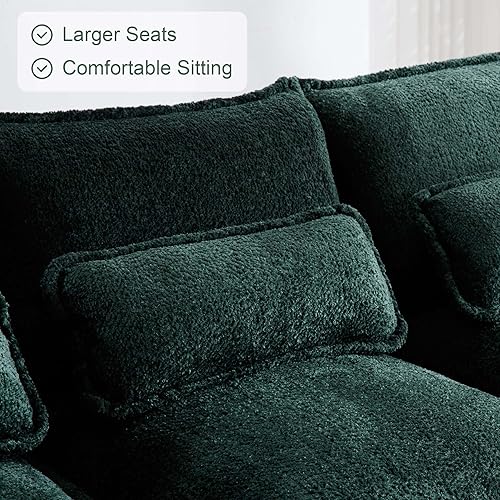 Miniatura 7 de GNIXUU Sofá modular de 110 pulgadas para sala de estar, moderno sofá modular de felpilla en forma de U, cómodo sofá cama modular con diván doble y