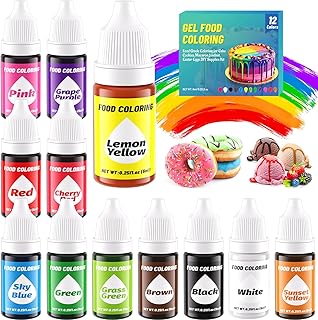12 Color Gel Food Coloring Liquid Set-KATSPRO Food Grade Tasteless Vibra...
