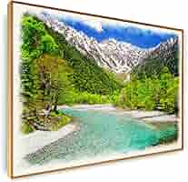 絵画 インテリア絵 額付(薄青緑) 油絵 F3-G92023　風景 祈り希望 絵画 インテリア絵 額付(薄青緑) 油絵 F3-G142023 風景 祈り希望
